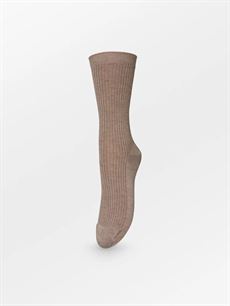 BECK SØNDERGAARD STRØMPER, TELMA SOLID SOCK, BEIGE MELANGE